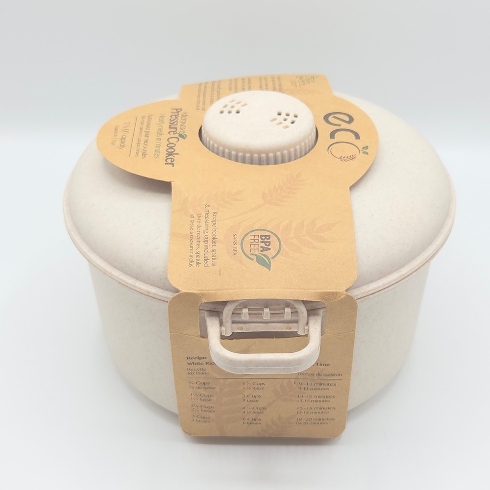 Eco Friendly Microwave Pressure Cooker 2.5Qt Wheat Straw Beige Fast Cookware NEW - Picture 6 of 11